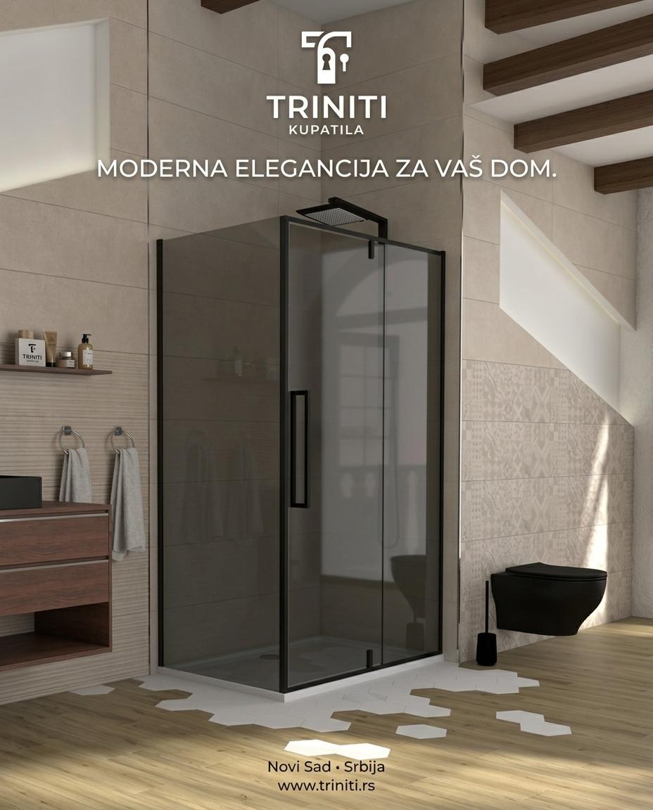 Tuš kabina sa pivot vratima 80×100 ABSOLUT Black C-02-B6100/B6080 Tuš kabina sa pivot vratima 80×100 ABSOLUT Black C-02-B6100/B6080